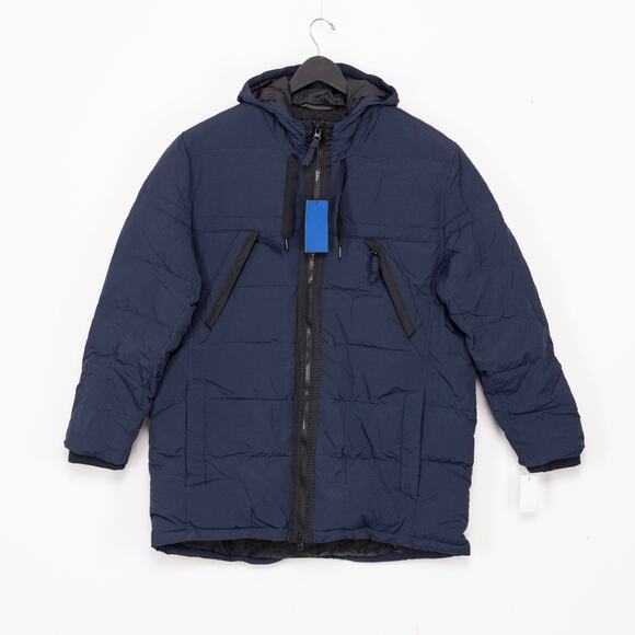 Andrew Marc Men Mid Length Water Resistant Crinkle Down Jacket Ink Size XXL - Picture 4 of 8